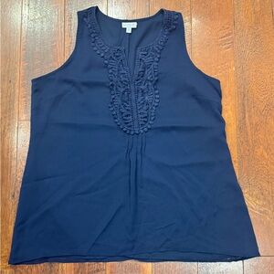 A Pea in the Pod Navy Lace Detail Blouse